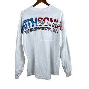 Spirit Jersey Shirt Unisex Large White Smithsonian Washington D.C. Stripe Star L